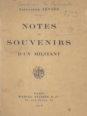 cover image of Notes et souvenirs d'un militant